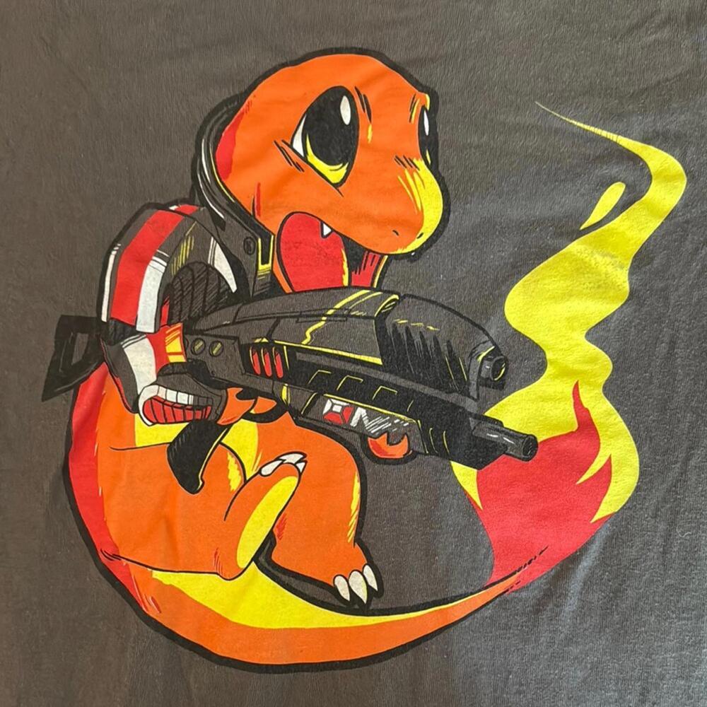 Charmander Mass Effect Graphic Tee - Fun and Colorful Design - Picture 3 of 5